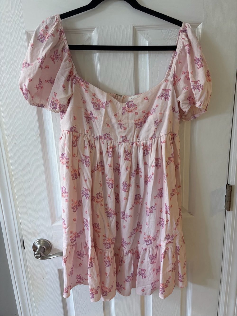 Altard State Pink Floral Puff-Sleeve Dress